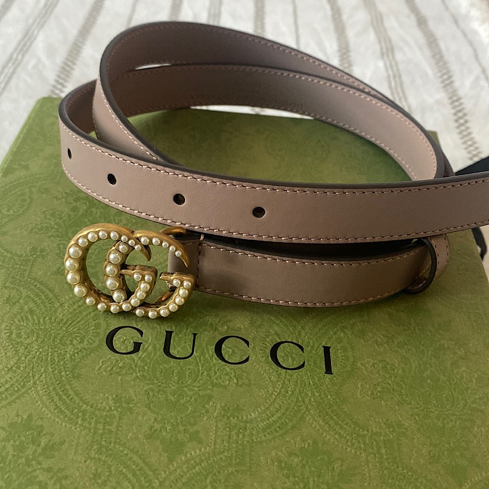 GG marmont women’s belt with pearl buckle size 85